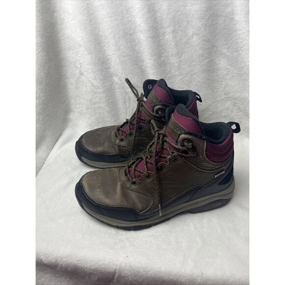 New Balance Shoes Womens Size 9 1400DB Dark Brown Leather Lace Up Mid Waterproof - Picture 2 of 10